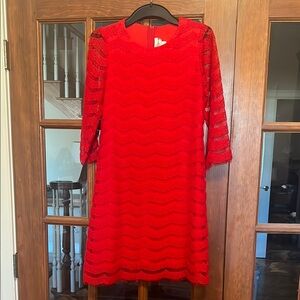 Rare Editions Red Lace overlay Dress